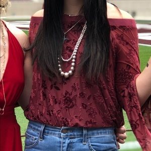 Off the shoulder velvet too